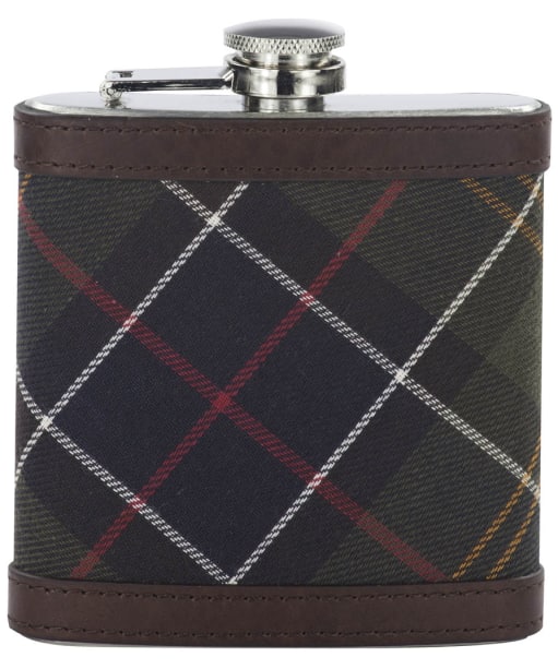 Barbour Hip Flask- Classic Tartan / Dark Brown