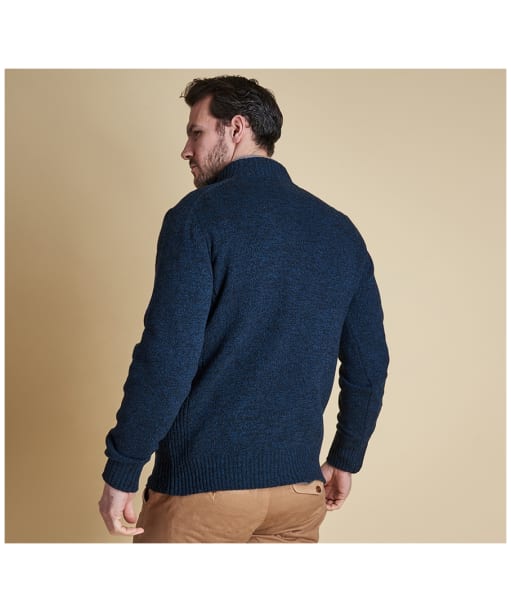 Mens Barbour Essential Lambswool Half Zip Sweater - Navy Mix