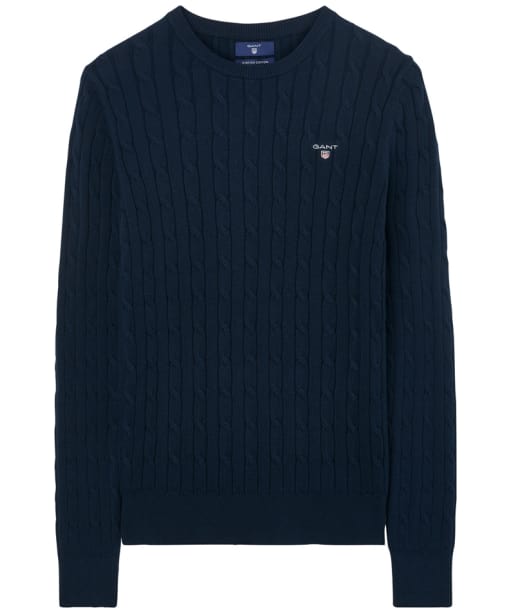 Women's GANT Stretch Cotton Cable Sweater - Evening Blue