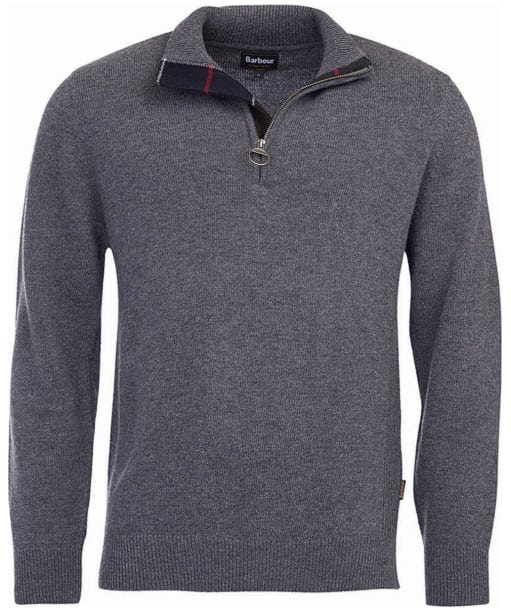 Men’s Barbour Holden Half Zip Sweater - Mid Grey Marl
