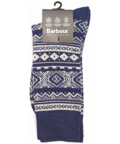Men’s Barbour Onso Fairisle Socks - Navy
