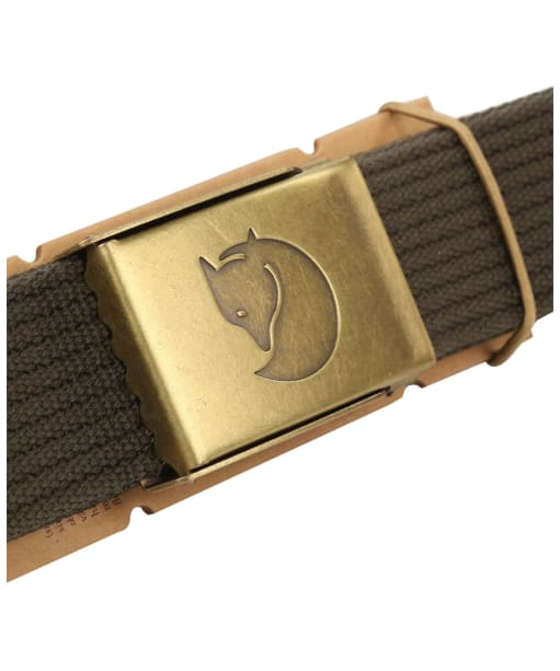 Men's Fjallraven Canvas Brass Belt 4cm - Dark Olive