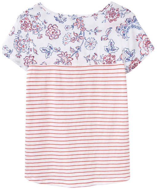 Women’s Joules Suzy Woven Jersey Mix Top - White Indienne Floral