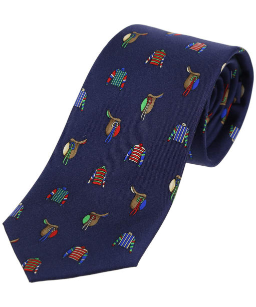 Men’s Soprano Racing Colours and Saddles Tie - Navy