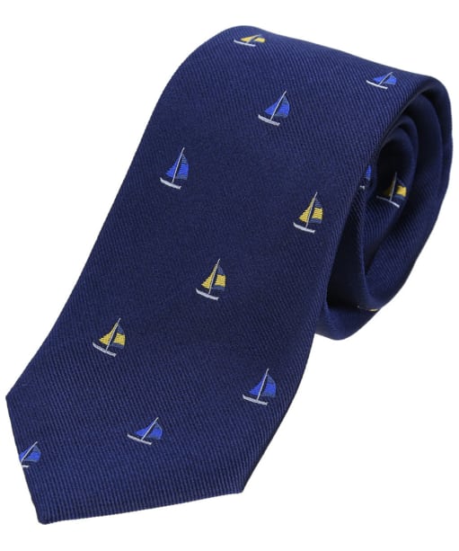 Men’s Soprano Sailing Boats Silk Tie - Navy
