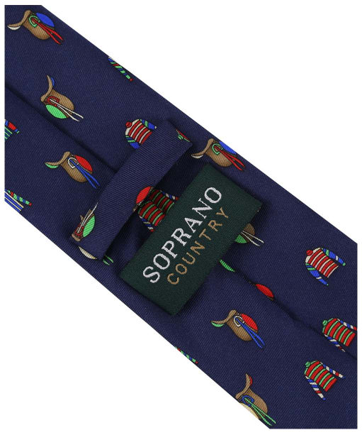 Men’s Soprano Racing Colours and Saddles Tie - Navy