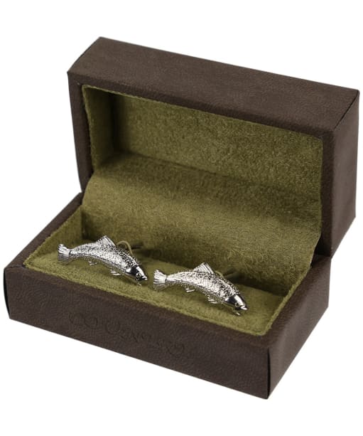 Men’s Soprano Salmon Fish Cufflinks - Silver