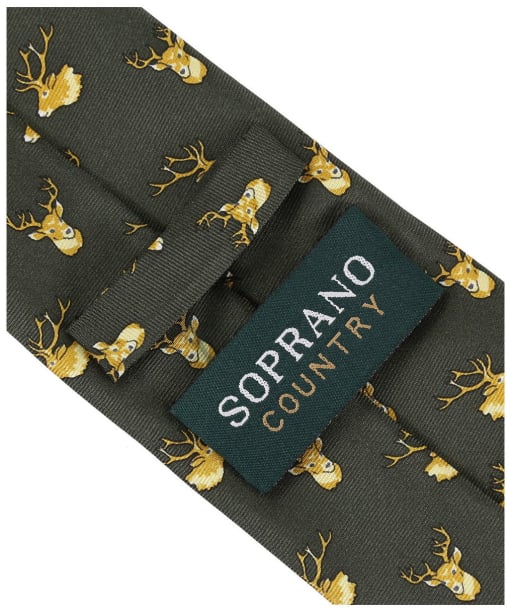 Men’s Soprano Stags Heads Tie - Country Green