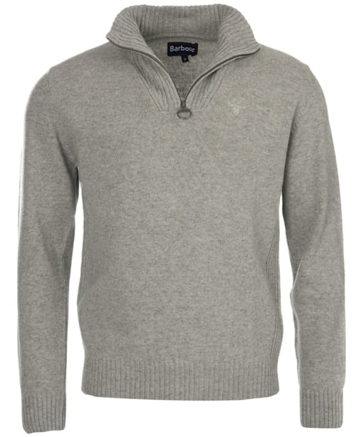 Men's Barbour Essential Lambswool Half Zip Sweater - Light Grey Marl
