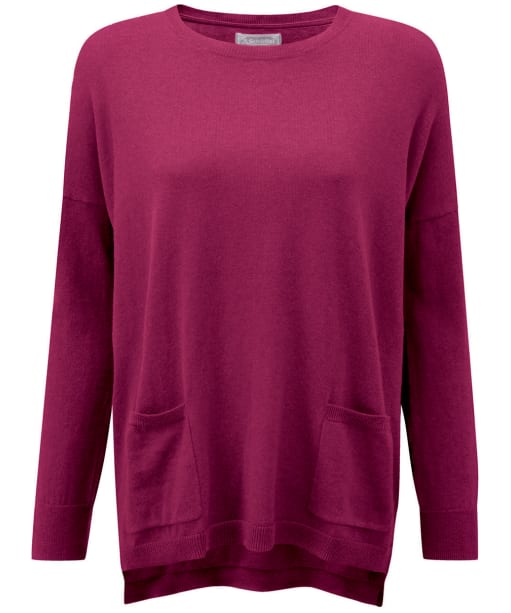 Women's Schoffel Cotton/Cashmere Crew Neck Sweater - Raspberry