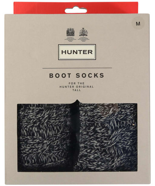 Hunter Original Six-Stitch Cable Boot Socks - Black / Grey