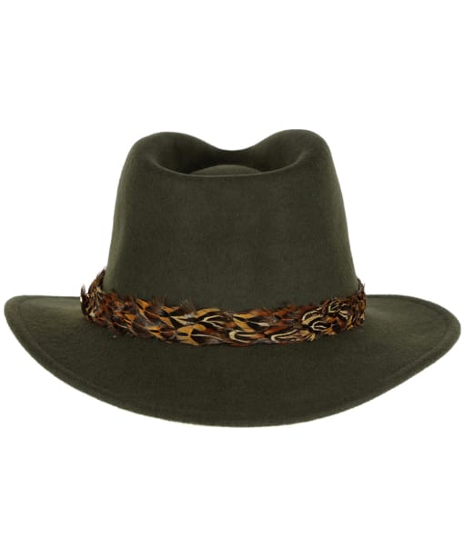 Women’s Hicks & Brown The Suffolk Fedora - Pheasant Feather Wrap - Olive