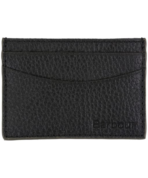 Men's Barbour Grain Leather Card Holder - Black