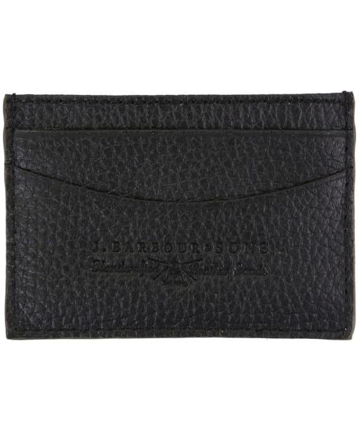 Men's Barbour Grain Leather Card Holder - Black