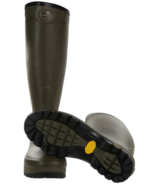 le chameau country vibram neoprene boot dark olive