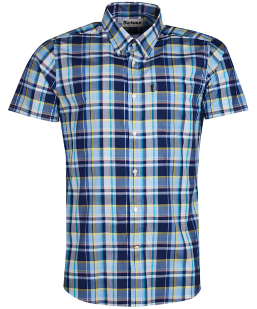 Men’s Barbour Madras 3 S/S Tailored Shirt - Sky Blue Check