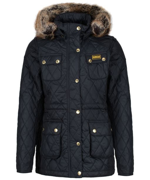Girl’s Barbour International Enduro Quilted Jacket, 2-15yrs - Black
