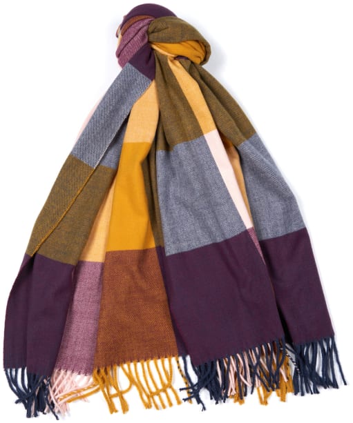 Women’s Barbour Pastel Check Scarf - Golden Yellow Mix 