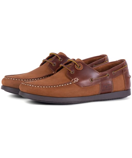 barbour capstan leather boat shoes in tan