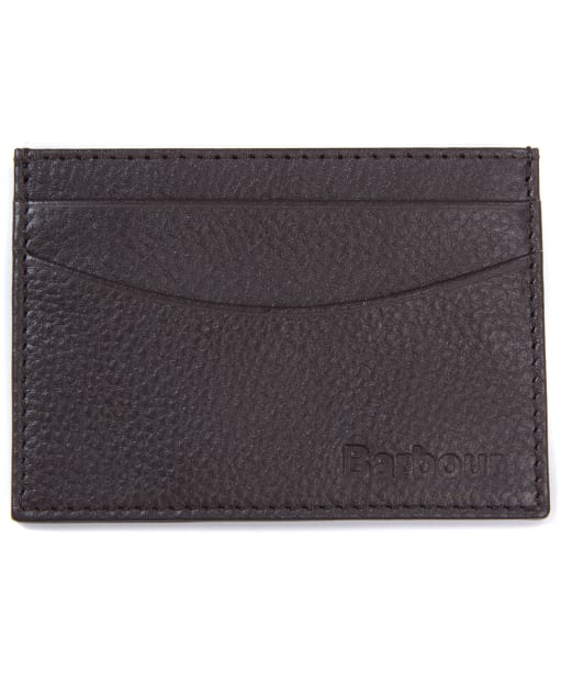 Men's Barbour Amble Leather Card Holder - Dark Brown