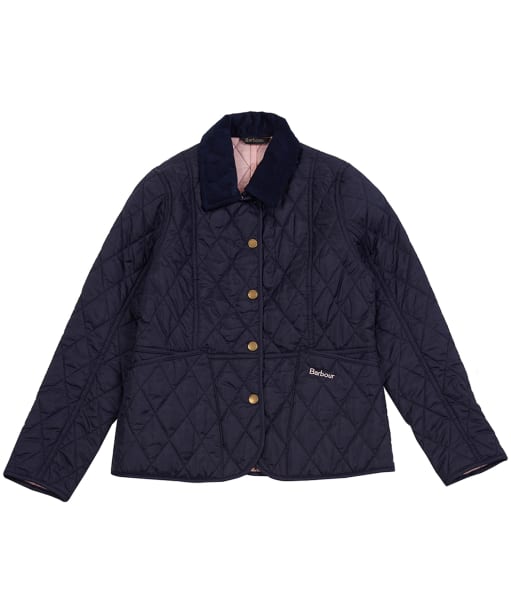 Girls Barbour Summer Liddesdale Quilted Jacket, 10-15yrs - NAVY/PALE CORAL