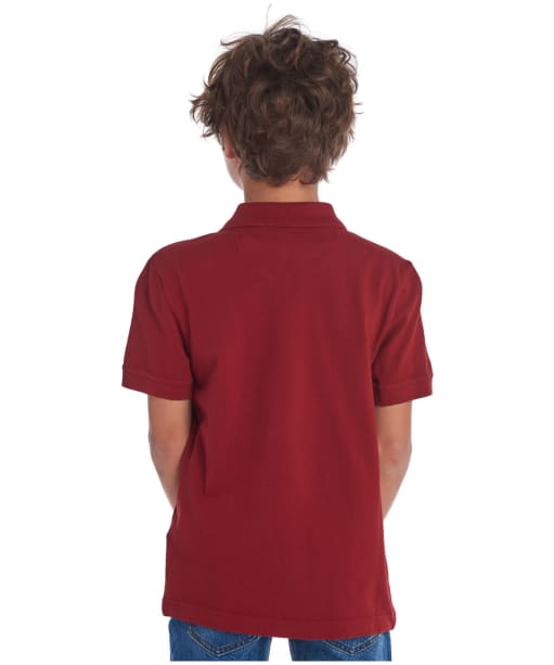 Boy’s Barbour Tartan Polo Shirt, 6-9yrs - Lobster Red