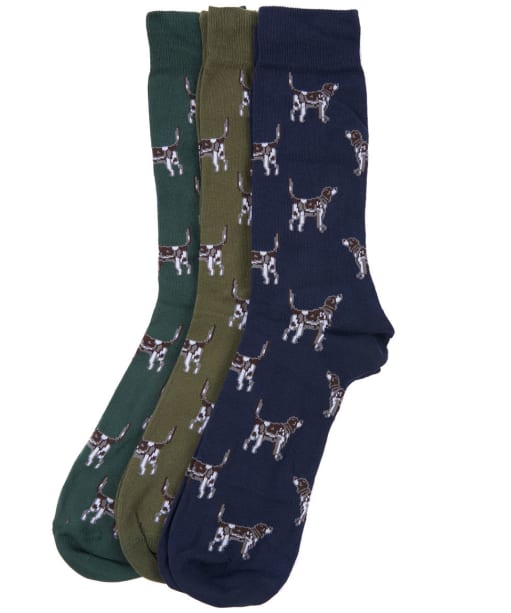 Men’s Barbour Pointer Dog Socks Gift Box - Olive / Navy / Green