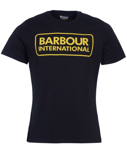 Men's Barbour International Essential Large Logo Tee - Black / Yellow