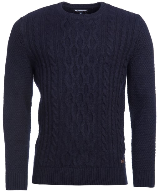 Men’s Barbour Chunky Cable Crew Sweater - Navy