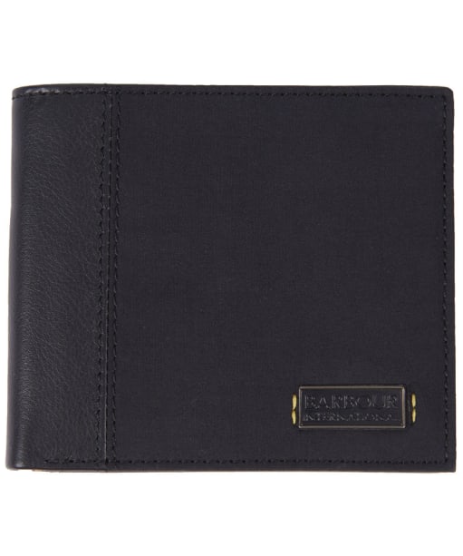 Men’s Barbour International Waxed Leather Billfold Wallet - Black