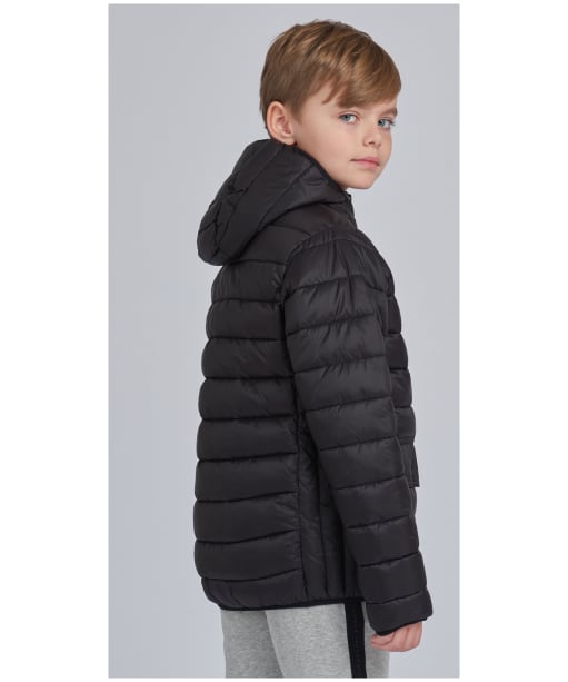 Boy's Barbour International Ouston Hooded Quilted Jacket, 10-15yrs - NEW BLACK/YELLW