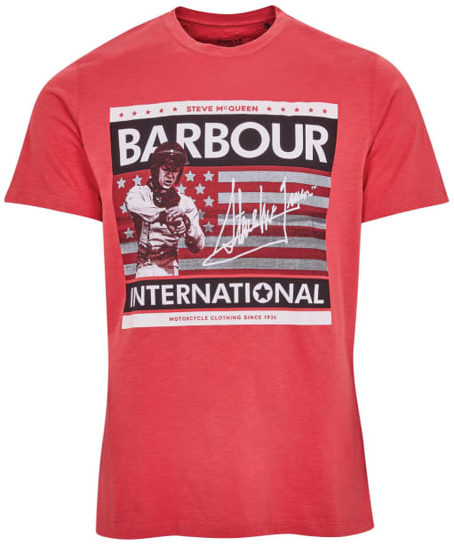 Men’s Barbour International Steve McQueen Time Steve Tee - Sunbleached Red