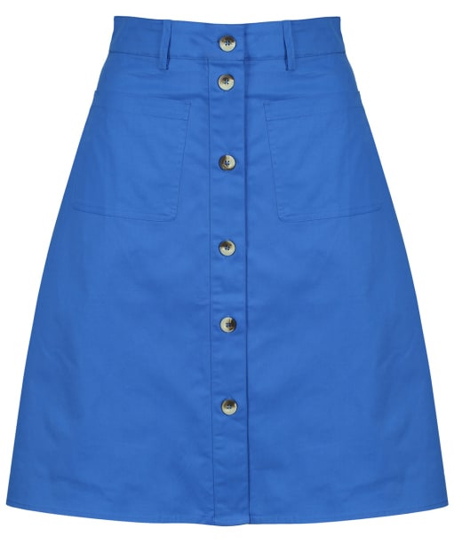 Women’s Crew Clothing Button Front Skirt - Strong Blue