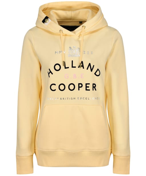 Women’s Holland Cooper GBE Flock Logo Hoodie - Lemon