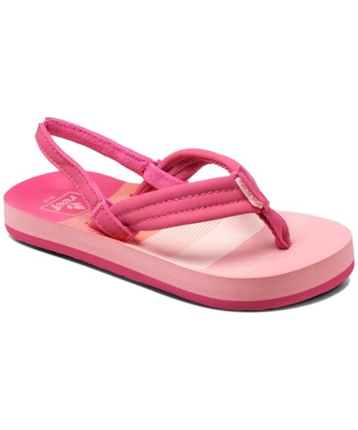 Girl's Reef Little Ahi Flip Flops - Littles - Pink Stripe