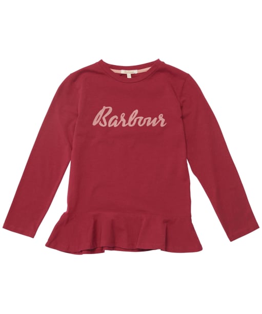 Girl's Barbour Rebecca Frill L/S Tee 10-14yrs - Beet Red