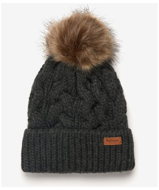 Women's Barbour Penshaw Cable Beanie - Charcoal