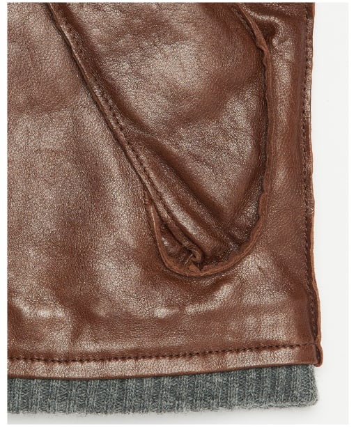 Men's Barbour Braden Burnished Leather Gloves - Brown