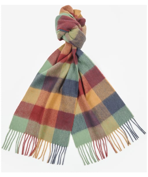 Barbour Large Tattersall Lambswool Scarf - COUNTRY MIX