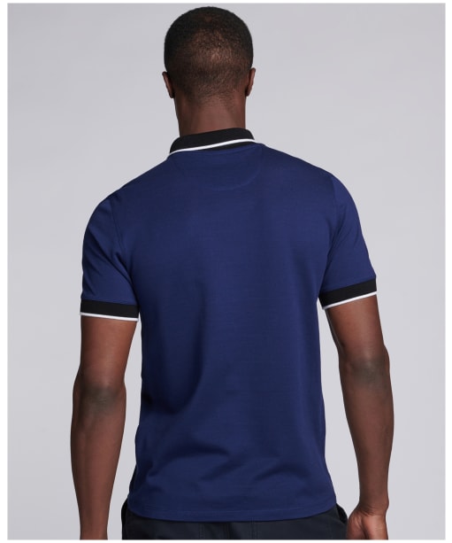 Men’s Barbour International Accelerator Contrast Pique Polo Shirt - Regal Blue