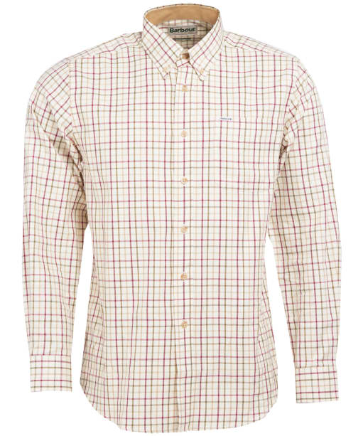 Men's Barbour Sporting Tattersall Shirt - Long Sleeve - Red / Khaki