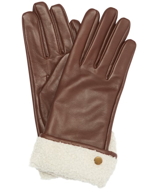 Women’s Barbour Lara Leather Gloves - Dark Caramel