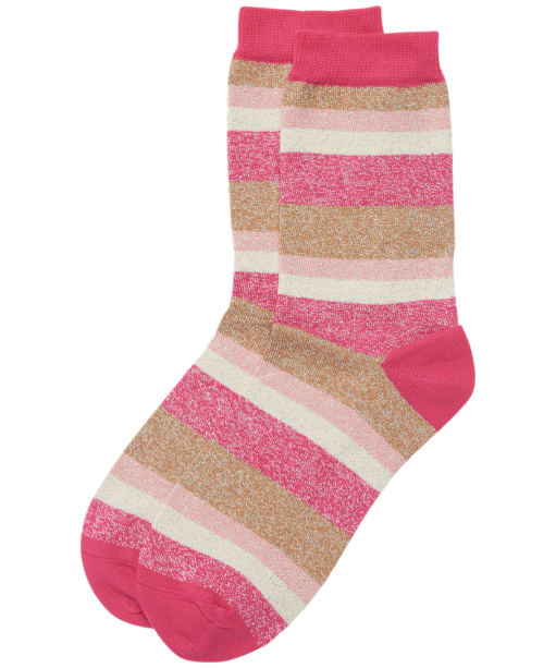 Women’s Barbour Sparkle Stripe Sock - Pink / Taupe