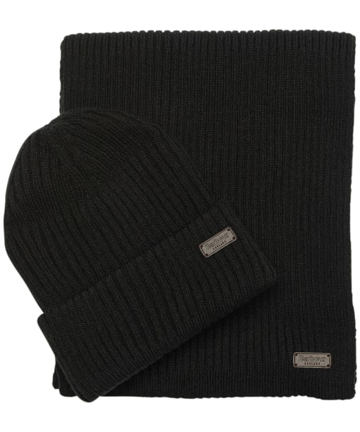 Men’s Barbour Crimdon Beanie and Scarf Gift Set - Black