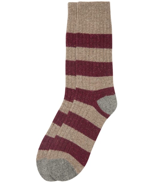 Men’s Barbour Houghton Stripe Socks - Winter Red