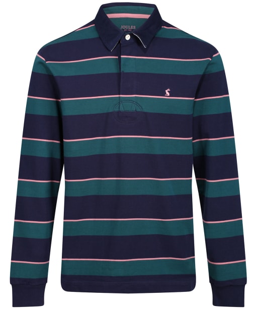 Men’s Joules Onside Rugby Shirt - Green/Pink Stripe
