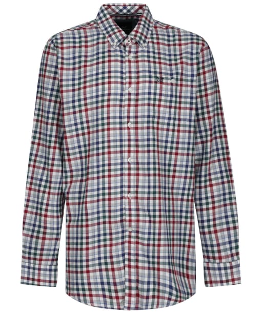 Men’s Crew Clothing Classic Check Cotton Wool Flannel Shirt - White/Rhubarb/Blue