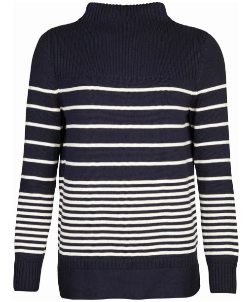 Women's Barbour Stripe Guernsey Knit Sweater - Navy Stripe