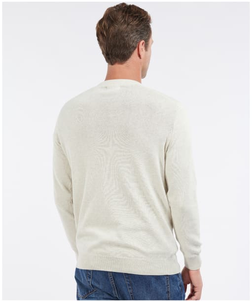Men's Barbour Pima Cotton Crew Neck Sweater - Antique White