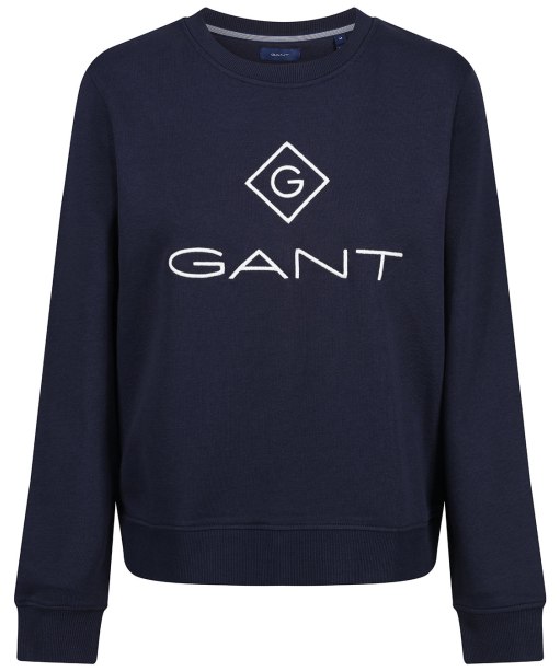 Women’s GANT Lock Up Logo Crew Neck Sweatshirt - Evening Blue